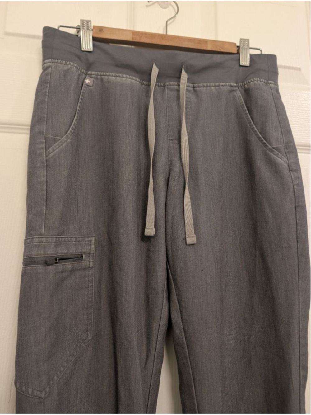 Women's FIGS High Waisted Zamora Jogger Scrub Pants Heathered Denim size small